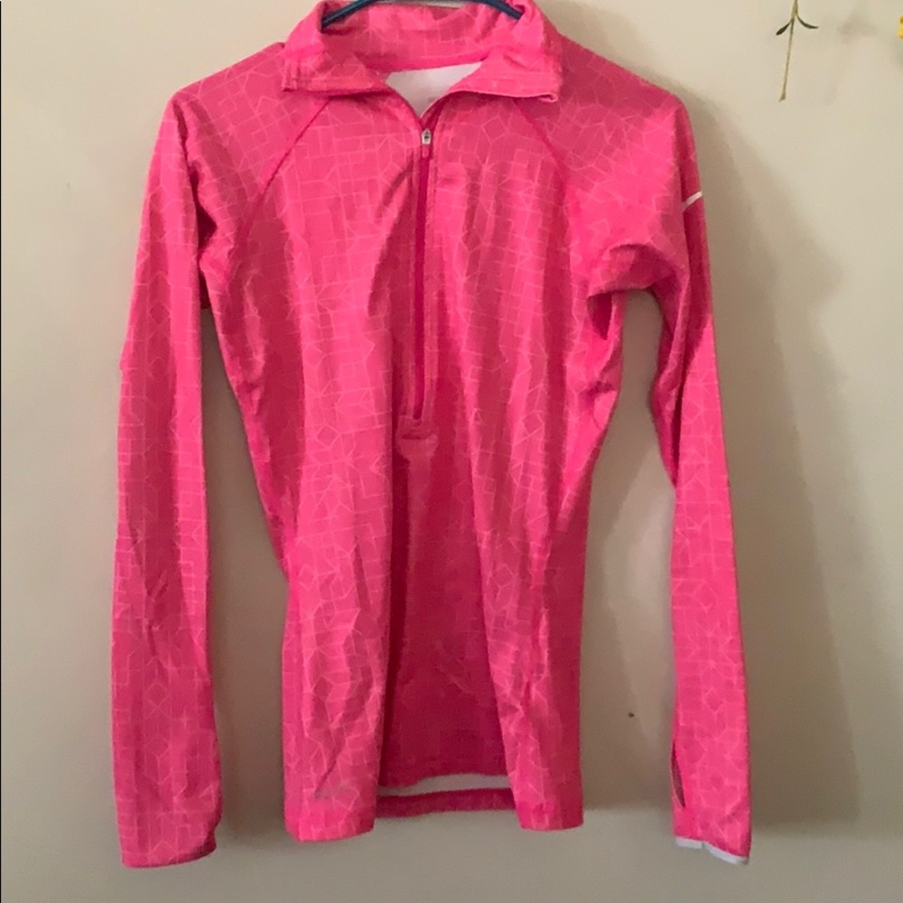 Nike Pro S Hot Pink Geometric Pattern 1/4 Zip